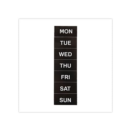 Bi-Silque MasterVisi, INTERCHANGEABLE MAGNETIC BOARD ACCESSORIES, DAYS OF WEEK, BLACK/WHITE, 2in X 1in FM1007